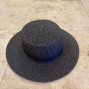Free People Black Wovan Straw Hat